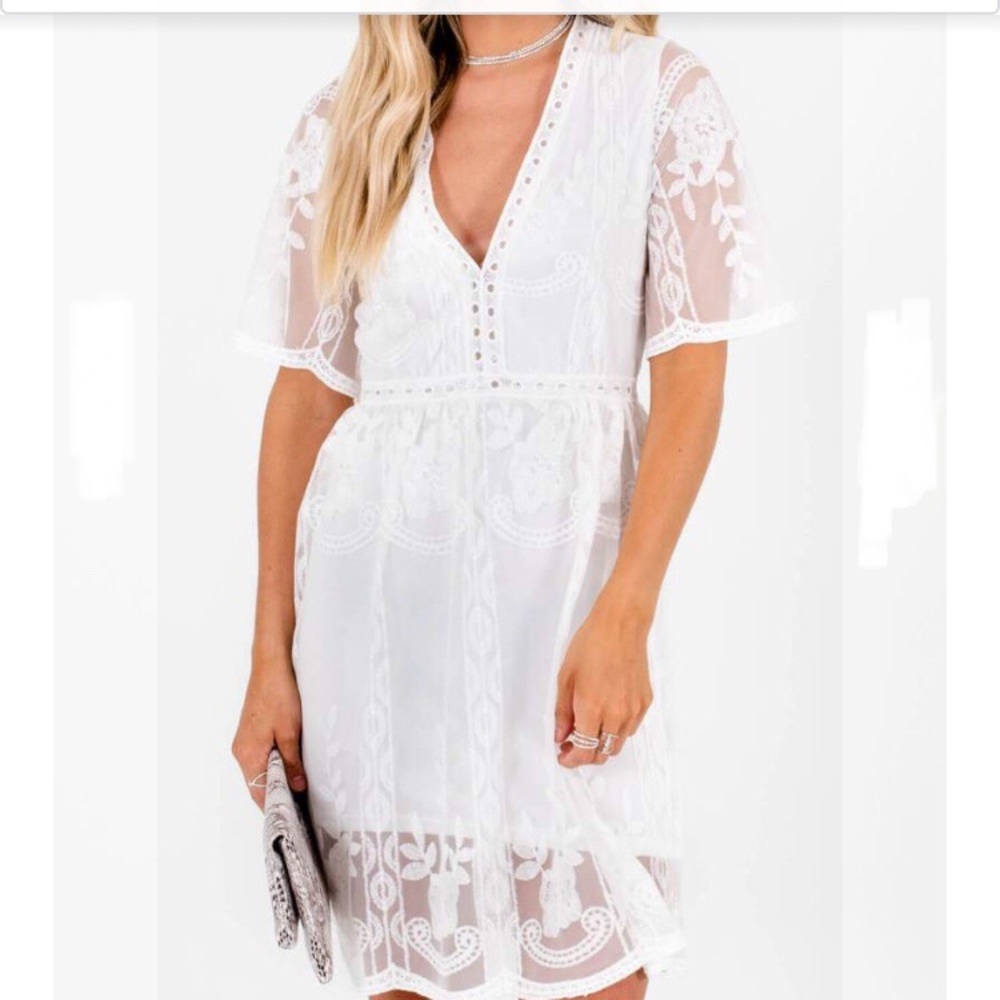 BNWT White Lace Mini Dress